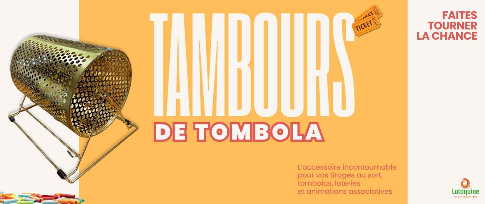 Tambours de tombola m&eacute;talliques. Robustes, pratiques et adapt&eacute;s &agrave; tous vos tirages au sort